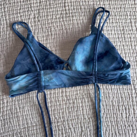 Isabella Rose Bikini Top Blue Tie Dye Tassels Cutouts Large - Picture 4 of 5